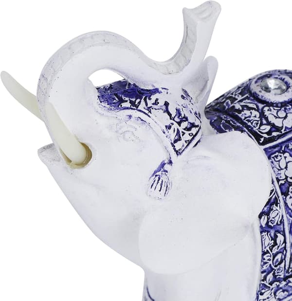 Feng Shui Elefantstatuer, Hvite Elefantfigurer med Løftet