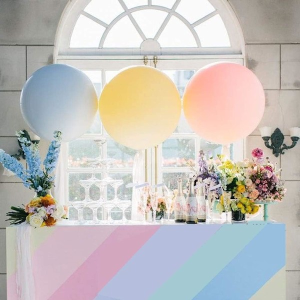 36 tommers blå gigantisk oppblåsbar ballong 90cm Latex pastellballong L