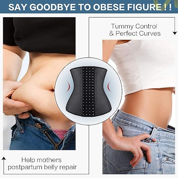 Kvinners Flat Belly Slimming Sheath 4 Hooks Latex Slimming Korsett