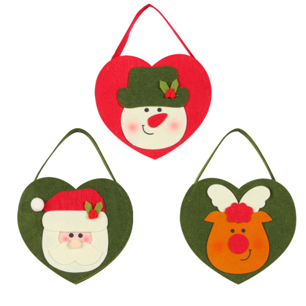 3 PCS Christmas gift bag apple bag cartoon candy bag stereo Sa