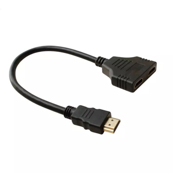 HDMI-splitter 1 in 2 uttag 1080p, en in två kablar, högupplöst