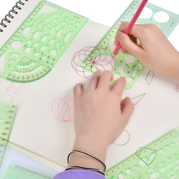 11 stycken plastmallar för mätning Cirkelmall Geometrisk D