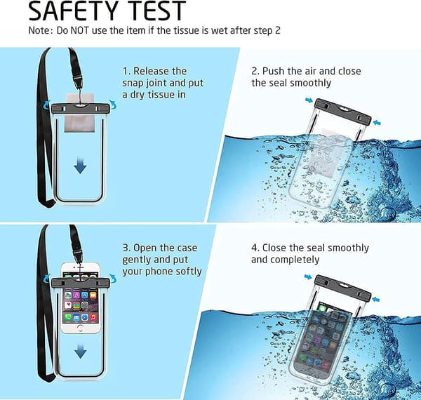 Vattentät Smartphone-påse [1 förpackning], IPX8 Touch Sensitive Wa DXGHC