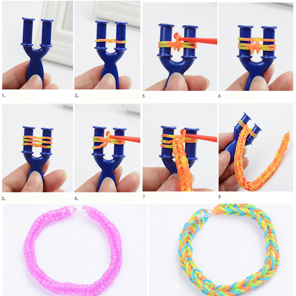 1500 stycken gummibandsset, gummibandsset, gummibandslåda glitter, el