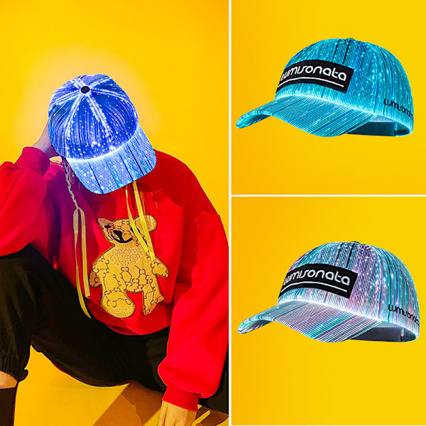 LED lysende optisk fiber hat Løbe om natten Cool lysende