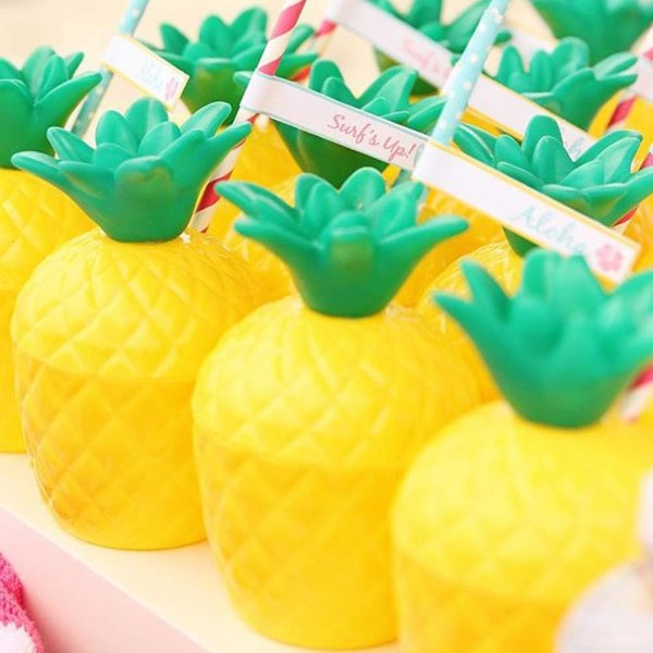 7 stk 201-300ml Ananas Kopper, Plast Ananas Kopper, Passer for