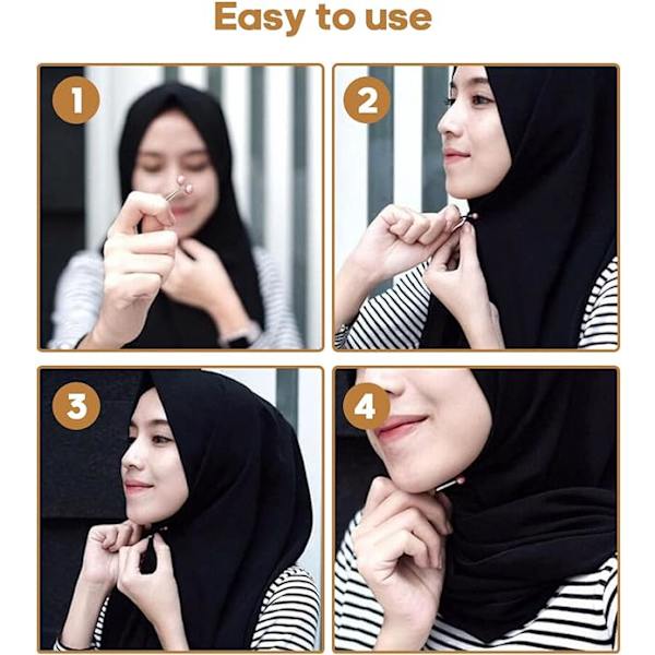 12 st Muslim Hijab-klämmor, Sjalspännen med Imitations-Pärlor, Dam H