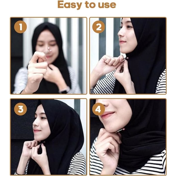 12 ST Muslimsk hijabklämma hijabnålar imiterad pärlhalsduk, kvinnor H