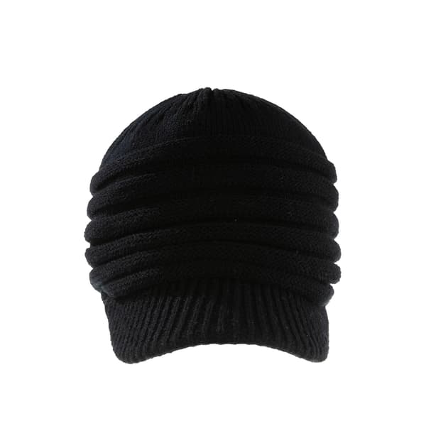Strikket lue for barn med flat topp, ensfarget, babyhode