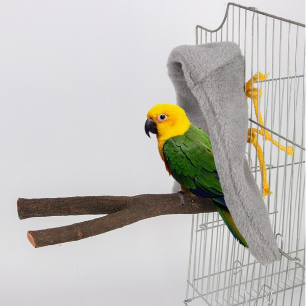 Bo hängande leksaker, papegoja bur hus varma plysch sängkläder, liten