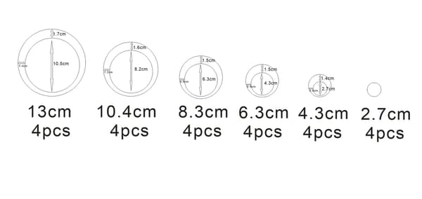 Pyöreä Peili DIY Seinätarra Seinäkoriste 24kpl