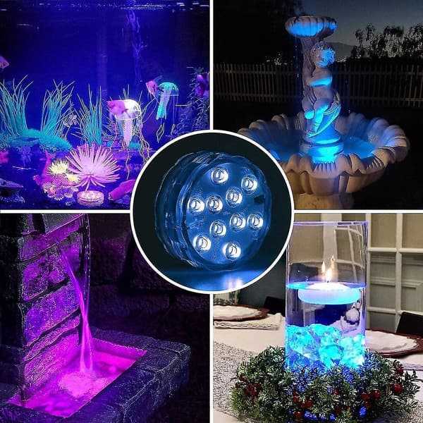 4 dykker LED RGB-lys til swimmingpool, springvand, festvand