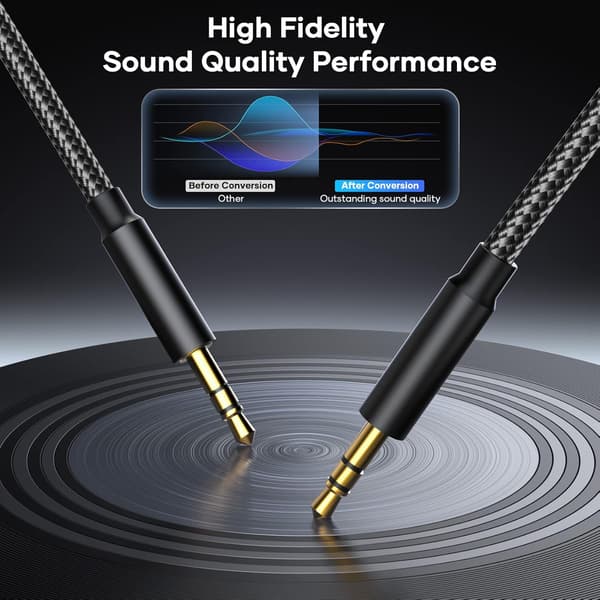 3,5 mm Jack-kabel, hann til hann lydkabel [2 m] Nylon Stereo