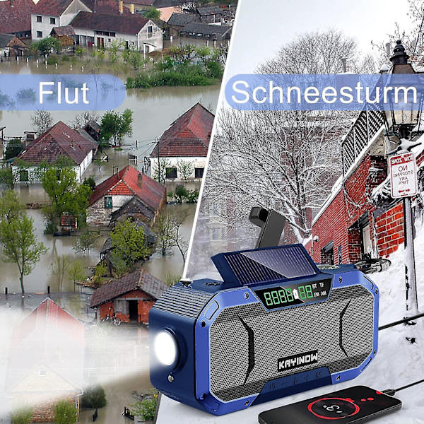 Dww-solar Radio - Bluetooth högtalare, Ipx5 vattentät bärbar DXGHC