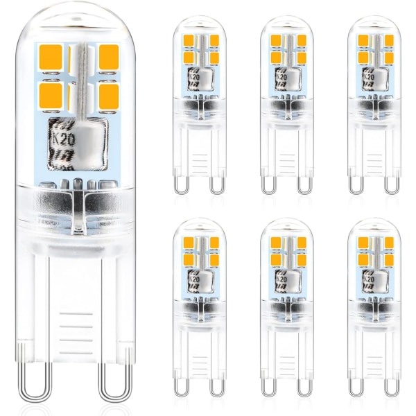 6st G9 LED 2W AC220-240V flimmerfritt PC- case Liten storlek Hög Br