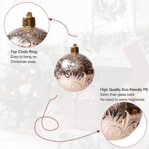 21 stk Juletrær Ornament Kuler - Glitter Dekorert Julekule 3