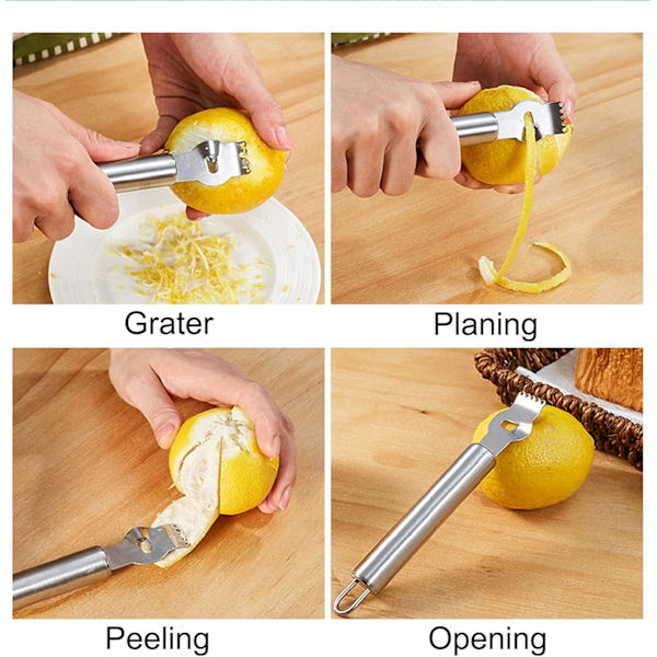 2-delad Frukt Skalare, Rostfritt Stål Citron Skalare, Citron Skalare