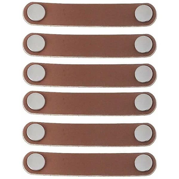 6-pack läder skåpshandtag 96mm modern stil läder dörrhandtag