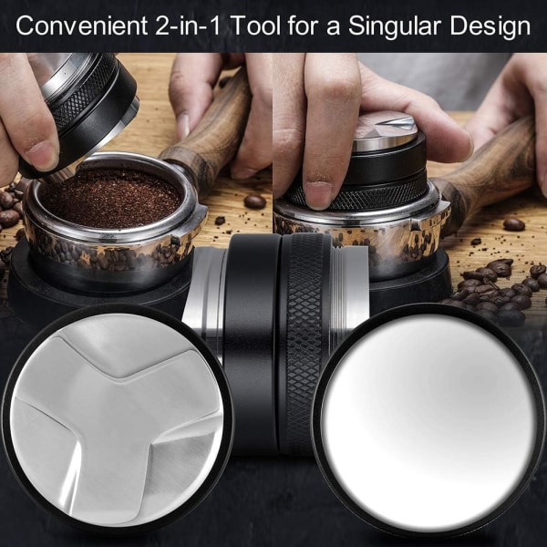 53mm kaffekanne og tampingsmaskin, dobbeltsidet kaffele
