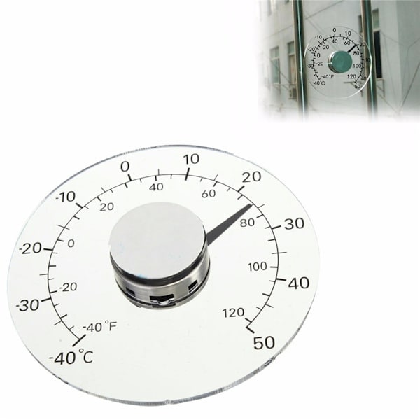 Cirkulärt Fönster Väderstation - Transparent Termometer - Väder