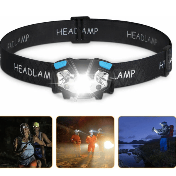 LED-hodelykt, 3000 Lumen LED arbeidslys, bevegelsessensor hodelykt US