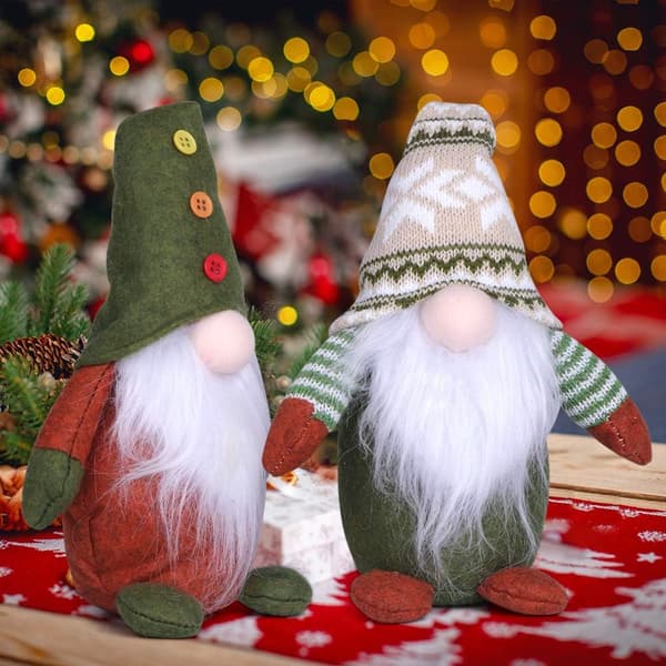 2 stk. Jule Nisse Svenske, Julepynt Gonks Julemand Ornament