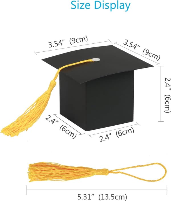 30 stk. Graduationssøtskoner Kraft Gaveeske Formet Som Graduation Hat