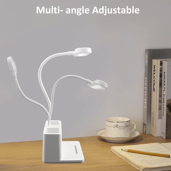 LED skrivebordslampe, 3 lysmoduser og 3 justerbare lysstyrker, USB-ladbare