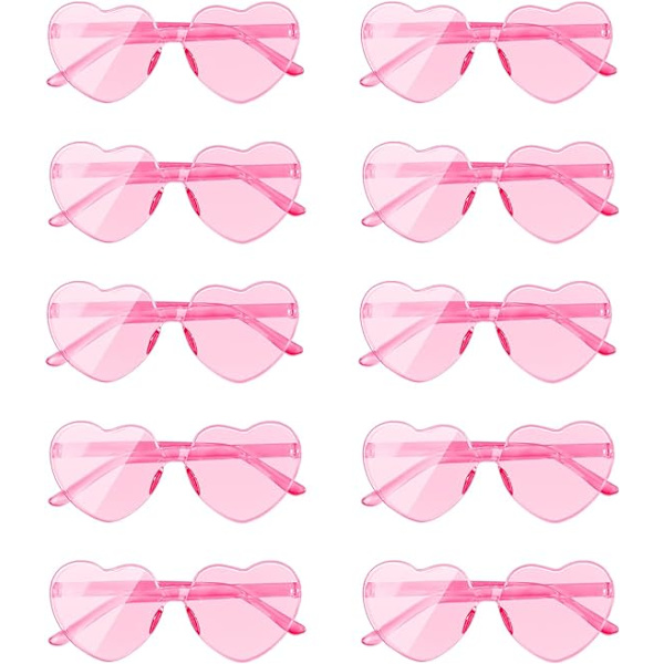 10 Par Hjerteformede Solbriller Uden Kant, Hjerteformet Solbrille DXGHC