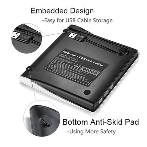 Extern CD/DVD-enhet, USB 3.0 Bärbar CD/DVD+/- RW-enhet Ultra