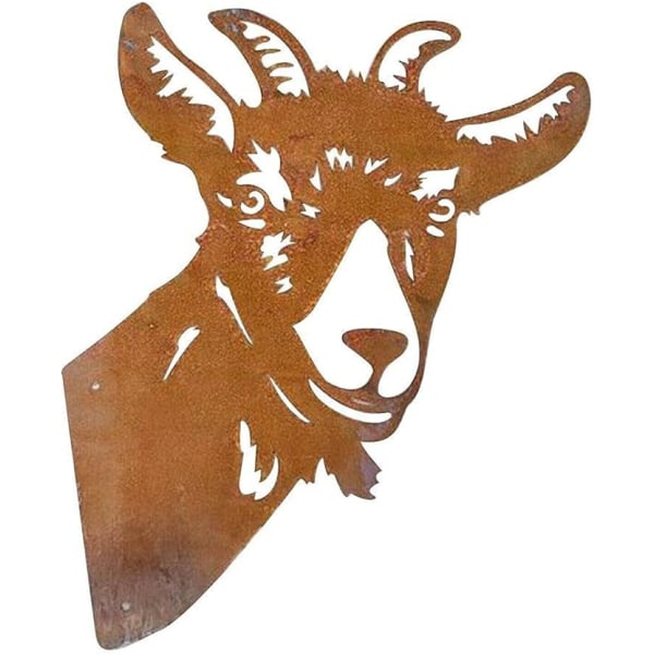 Dewenwils Metal Goat Seinätaidekoriste Taottu Rauta Ulkokäyttöön Ripustus DXGHC