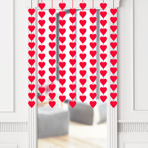 10 röda filtkransar hängande snöre hjärtformade - ingen DIY hem av