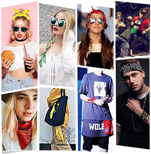 Bandana-set i bomull, 6-pack bandana-set 100% bomull halsduk Ba