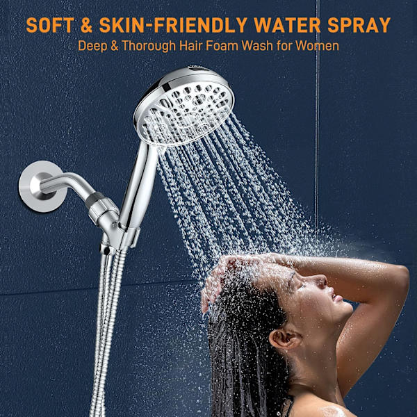 Suihkupää käsisuihkulla - 9 tilaa + Jet Power Wash 4.7\" Sade