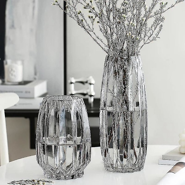 Nordic Glassthicken Vas Transparent Svart Vas Vardagsrum(w DXGHC