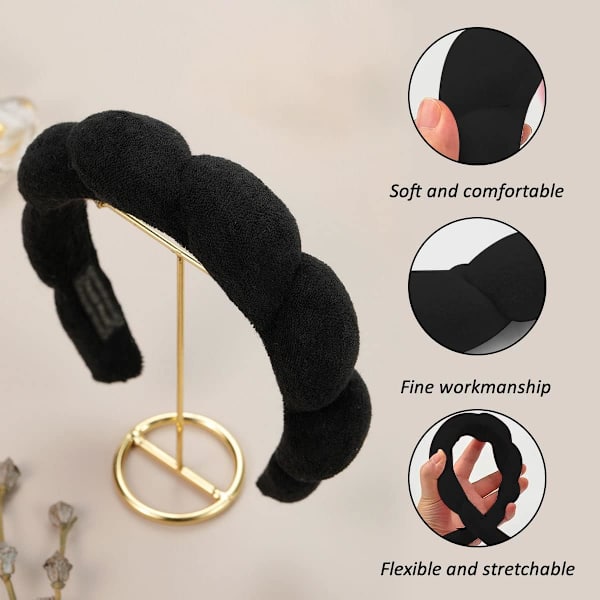 Hårband för kvinnor, 3-pack, sminkband, hudvård DXGHC