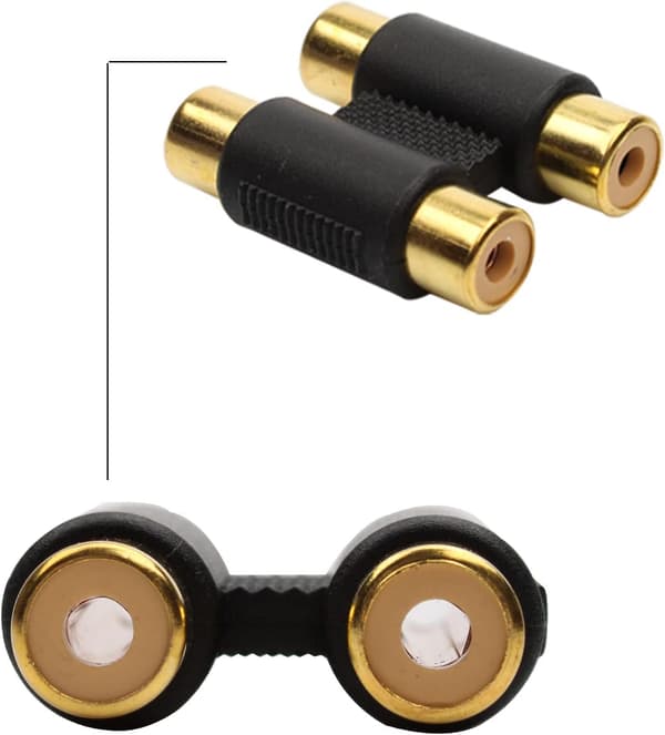 10 stk RCA-koblingskontakt, 2 RCA-hun til 2 RCA-hun Ada
