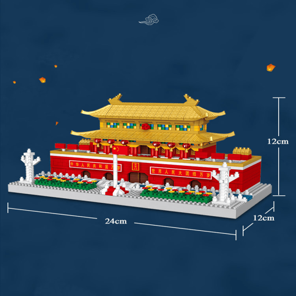 Micro Mini Blocks Tiananmen sæt, 2000+ brikker klodser, 3D puslespil