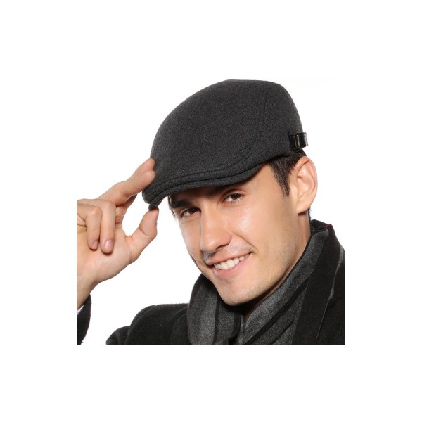 Basker justerbar platt vintage Lvy hatt för män, grå