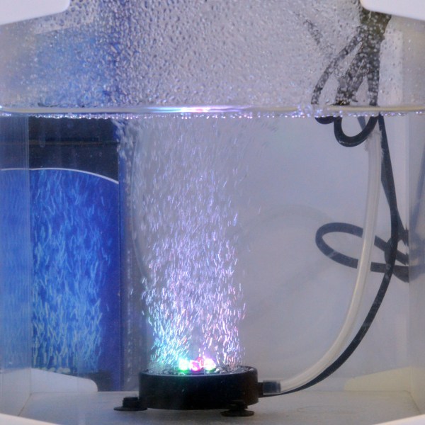 Akvariumstenskiva, rund akvariumbubblare med lysdioder, akvarium