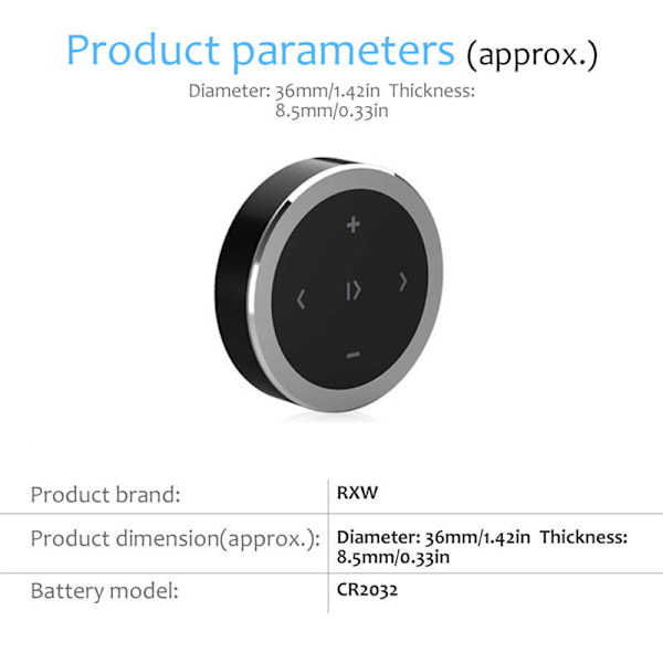 Bluetooth Media-knapp - Inkluderer rattstativ - Kompatibel
