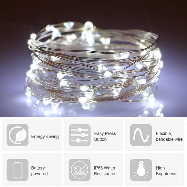 Batteridrivna 6.6Ft/2M 20 LED-ljusslingor Blinkande Jul