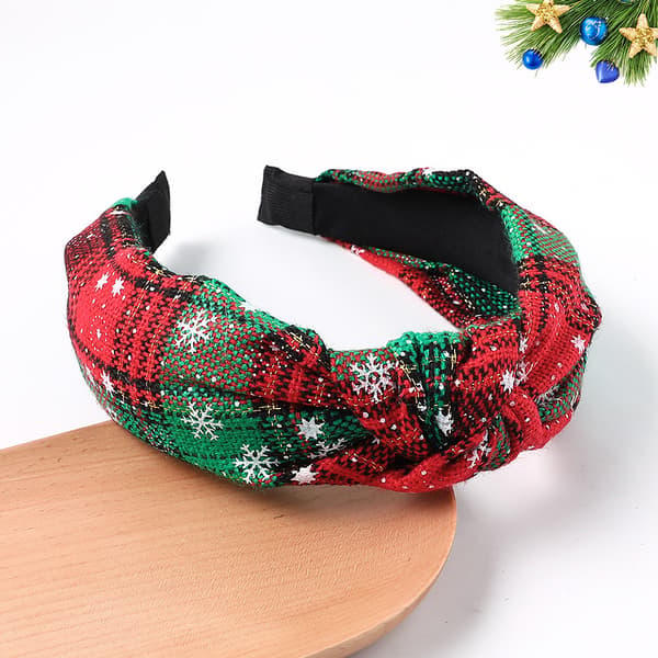 4 stk. Jule-Knyttede Plaid Hårbånd Mode Retro Hijab