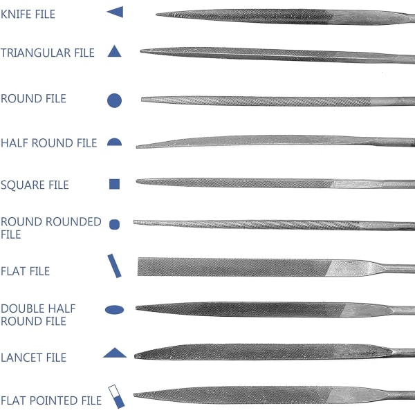 10 st Mini Diamantfilset 140 cm Total Längd Diamantfil