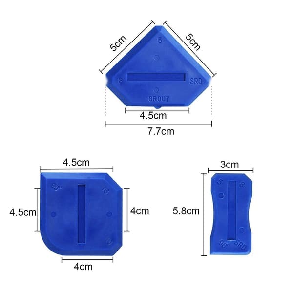 9-delt sysett, glasslimsskrape, plastskape, lim