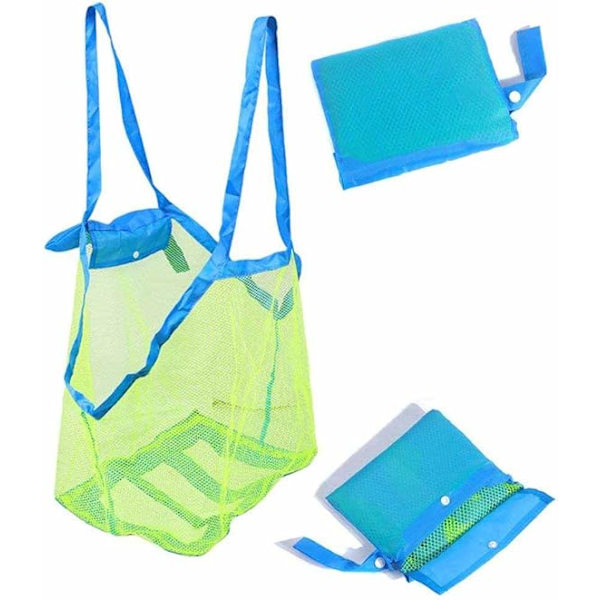 Mesh Strandtaske Ekstra Stor Strandtasker og Totes Tote Rygsæk Legetøj Håndklæder Sand Væk Til Opbevaring Strandlegetøj Børns Legetøj