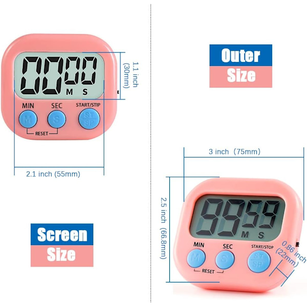 Magnetisk Köktimer, Matlagningstimer, Lärande Timer, Hög Larm