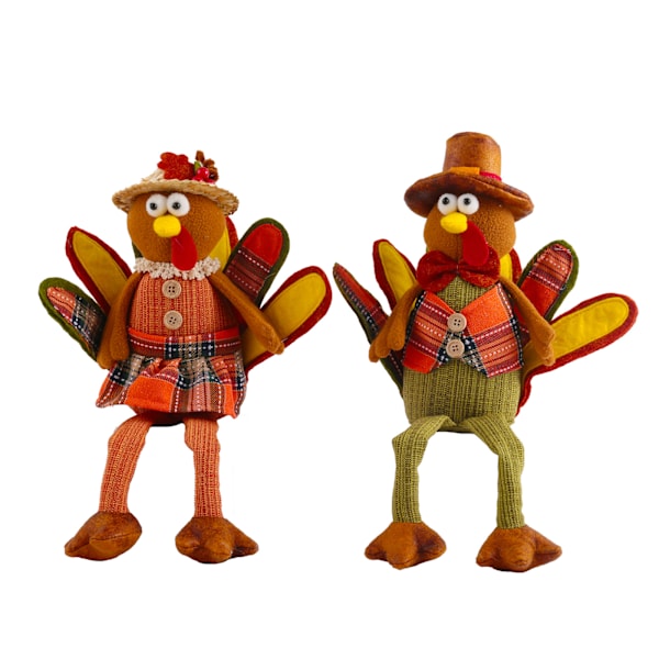 2 stk Thanksgiving Dekorasjon Tyrkisk Formet Pynt Ansiktsløse Tur