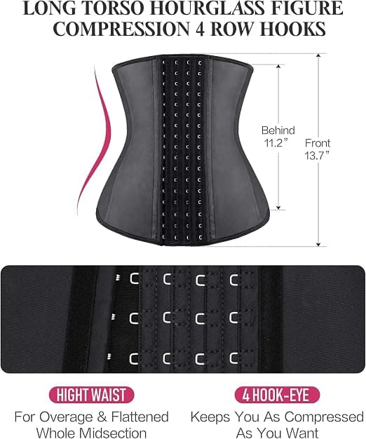 Kvinders Flat Belly Slimming Sheath 4 Hooks Latex Slimming Korset