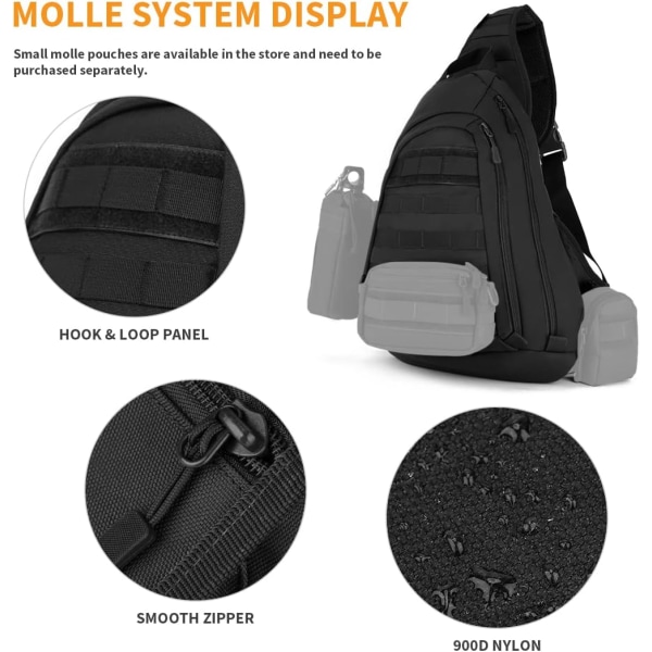 Bröstväska Axelväska Military Tactical Backpack Molle Multifunc